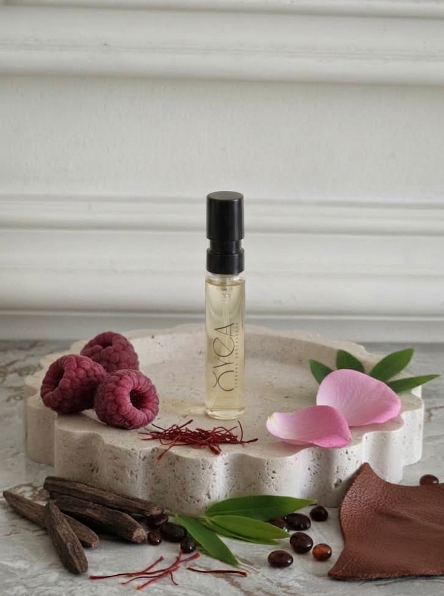 OYEA Essence 2ml luxury-inspired oil-based perfume sample vial.